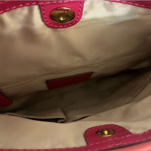 Coach Bonnie Foldover Leather Crossbody Purse Light & Dark Pink 13388 - Picture 8 of 9